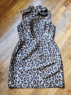 kate spade Leopard Print Sheath Dress - Tan & Black